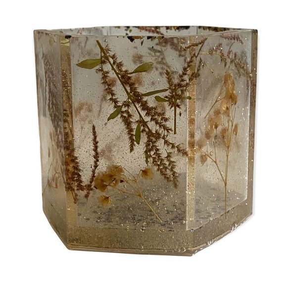 Gold, Cream & Black Resin Handmade Planter, Desktop Pen Holder, Trinket Holder - Picture 5 of 9